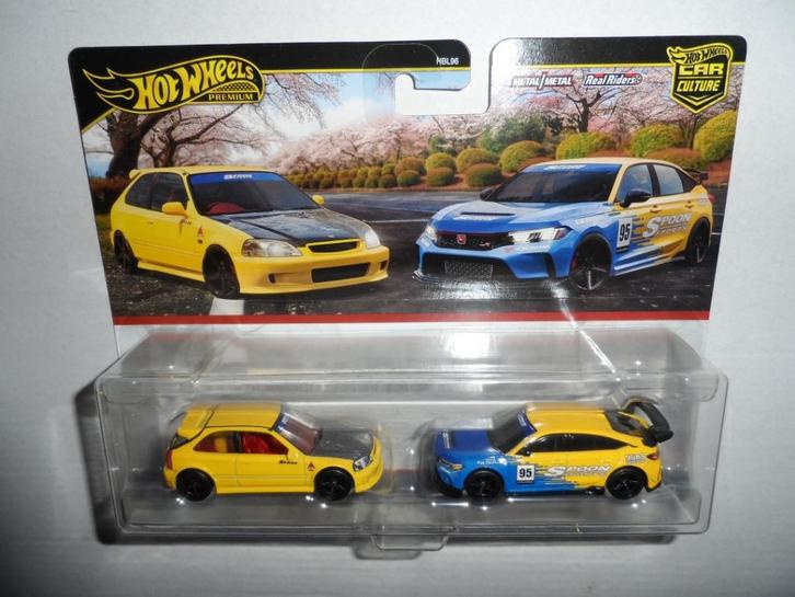 Hot Wheels Premium 2 Pack - 2x Honda Civic Type R - 1:64, Hobby en Vrije tijd, Modelauto's | Overige schalen, Nieuw, Auto, Ophalen of Verzenden
