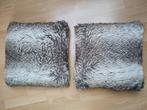 Z.g.a.n. 2 nep bont sier kussens, Huis en Inrichting, Ophalen of Verzenden, Zo goed als nieuw, Vierkant