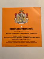 Grammofoonplaatje tgv geboorte Willem-Alexander, Verzamelen, Ophalen of Verzenden, Gebruikt