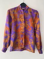 Prachtige gebloemde vintage zijden blouse, maat 36, AndPause, Bruin, Ophalen of Verzenden, Zo goed als nieuw