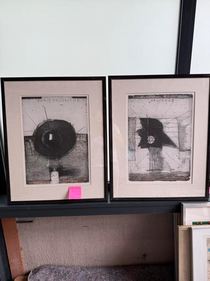 Guillaume Le Roy - Twee abstracte etsen, Antiek en Kunst, Kunst | Etsen en Gravures, Ophalen of Verzenden