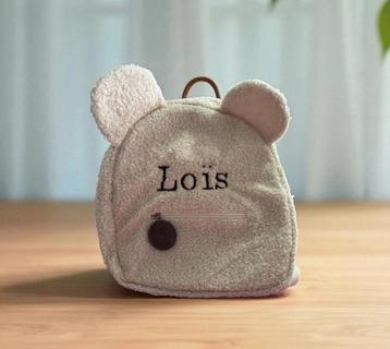 Teddy rug tas met eigen naam beschikbaar voor biedingen