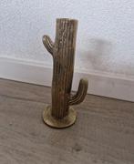 Kandelaar cactus messing metaal kaars woonaccessoires goud, Ophalen of Verzenden, Zo goed als nieuw, Metaal, Minder dan 25 cm