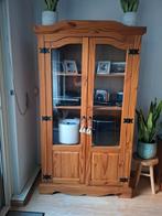 Mexicaans Grenen Buffetkast, Ophalen, Mexicaans, Glas, 50 tot 100 cm