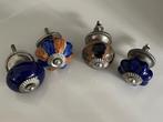 4 oude / brocante / antiek porselein lade / kast knoppen, Ophalen of Verzenden