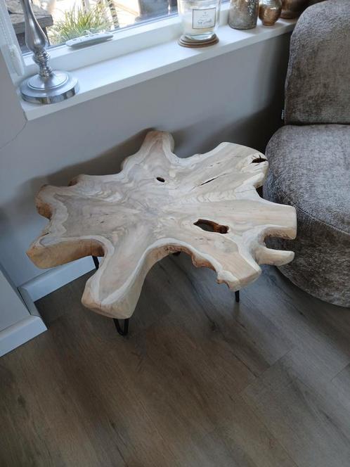 Boomstam salontafel, Huis en Inrichting, Tafels | Salontafels, Nieuw, Minder dan 50 cm, 50 tot 100 cm, 50 tot 100 cm, Ovaal, Ophalen of Verzenden