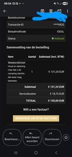 Dominator weekend camping kaartje, Tickets en Kaartjes, Eén persoon