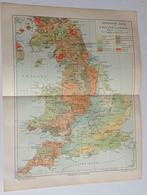 Oude Plattegrond Engeland & Wales - 1895, Ophalen of Verzenden, 1800 tot 2000, Verenigd Koninkrijk, Landkaart