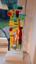 Schitterend uniek handgemaakt glasobject. Met albasten voet, Ophalen of Verzenden