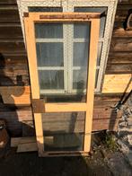 Deur met draadglas, Ophalen, Gebruikt, Hout, Buitendeur