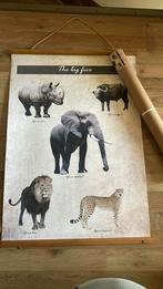 Poster the big five, Ophalen of Verzenden, Zo goed als nieuw, A1 t/m A3, Rechthoekig Staand