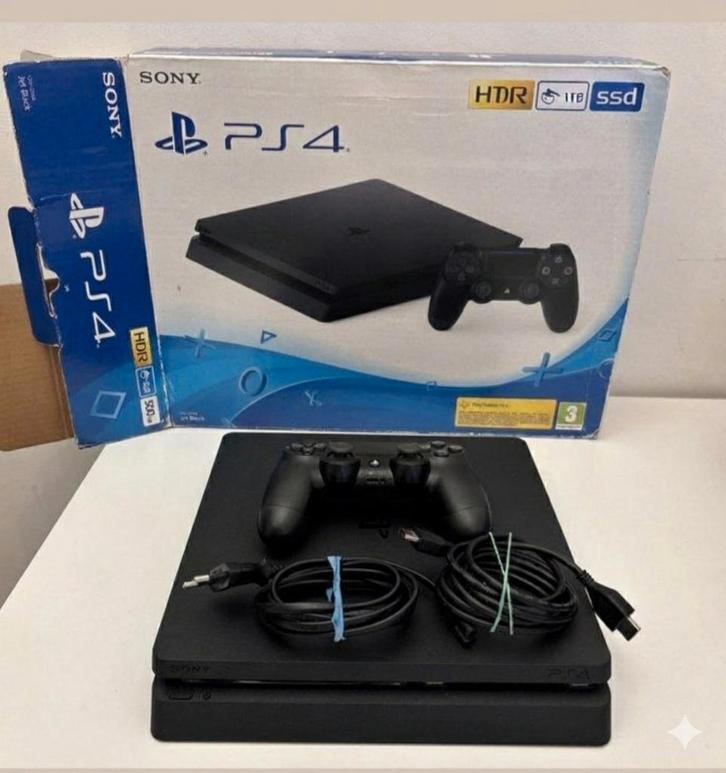 PlayStation 4 Slim 1TB SSD +1controler en 16 spellen, Spelcomputers en Games, Spelcomputers | Sony PlayStation 4, Zo goed als nieuw