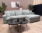 Hippe Ribstof Hoekbank / Loungebank - Mint Groen - 280 x 195, Huis en Inrichting, Ophalen, 250 tot 300 cm, -, Hippe trendy moderne hoekbank loungebank ribstof ribbel
