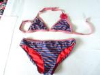 Vrolijke Blauw roze bikini van Manouxx, mt 164, Meisje, Sport- of Zwemkleding, Ophalen of Verzenden, Zo goed als nieuw
