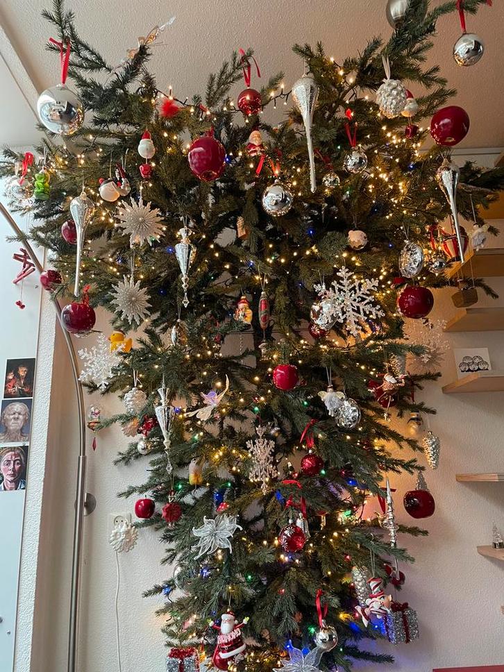 Kerstboom met toebehoren, Huis en Inrichting, Woonaccessoires | Kunstplanten en Kunstbloemen, Gebruikt, Ophalen of Verzenden