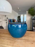 Grote blauw geglazuurde ovale bloempot – als nieuw!, Tuin en Terras, Bloempotten, 25 tot 40 cm, Zo goed als nieuw, Minder dan 40 cm