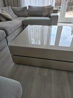 Salon tafel met glas erop, champagne kleur eric kuster style, Huis en Inrichting, Tafels | Salontafels, Glas, Minder dan 50 cm