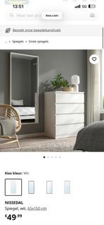 Nissedal spiegel wit 150x65, Huis en Inrichting, Kasten | Kledingkasten, Ophalen, 50 tot 100 cm, Zo goed als nieuw, Minder dan 100 cm