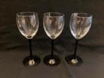 Luminarc France wijnglazen met zwarte steel en voet, Verzamelen, Glas en Borrelglaasjes, Ophalen of Verzenden, Zo goed als nieuw