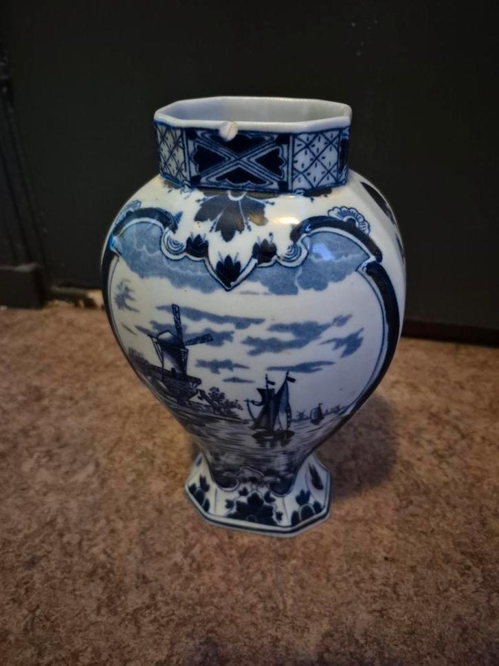 Delfts Blauw Vaas met Windmolen, Antiek en Kunst, Antiek | Vazen, Ophalen