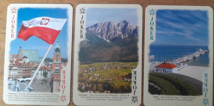 3 aparte souvenir jokers Polen, Verzamelen, Speelkaarten, Jokers en Kwartetten, Zo goed als nieuw, Joker(s), Ophalen of Verzenden