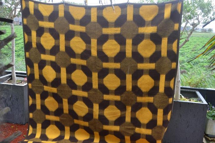 Vintage dralon deken/ sprei/ plaid merk Didas, 213cm / 185cm, Huis en Inrichting, Slaapkamer | Beddengoed, Gebruikt, Deken of Dekbed