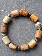 517 edelsteen armband Landschap Jaspis 14x10mm, Sieraden, Tassen en Uiterlijk, Armbanden, Bruin, Nieuw, Ophalen of Verzenden, Elastiek