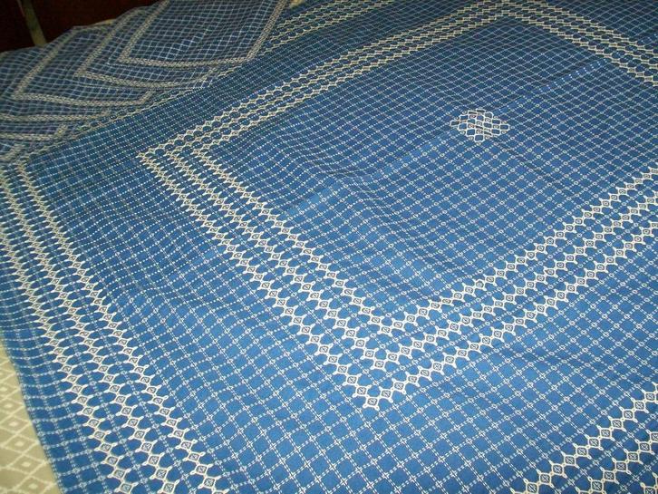 tafelkleed borduren schort 6 servetten blauw wit, Huis en Inrichting, Tafelkleden, Nieuw, Rechthoek, Binnen, Ophalen of Verzenden