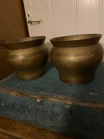 Oude koperen potjes plantenpot brocant vintage, Antiek en Kunst, Antiek | Koper en Brons, Ophalen of Verzenden