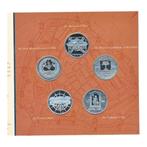 Schiedam Proof Set 5 x 2,50 Euro 1998 zilver – De 5 grootste, Postzegels en Munten, Penningen en Medailles, Ophalen of Verzenden