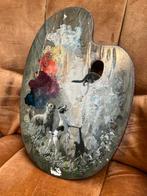 Schilderspalet met afbeelding + verf op hout van H. Sperling, Antiek en Kunst, Ophalen of Verzenden