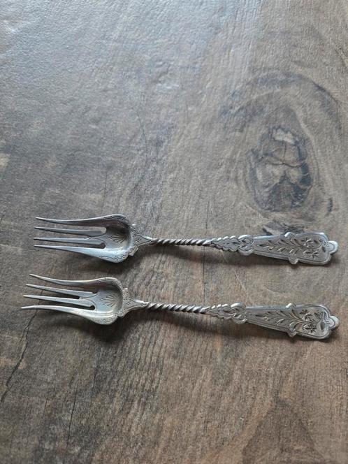 2 zilveren zuurvorkjes, Antiek en Kunst, Antiek | Bestek, Ophalen of Verzenden