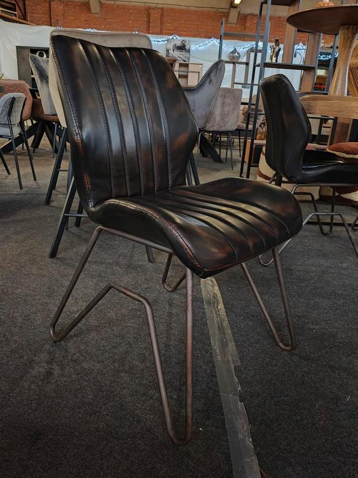 Lederen stoel vintage look (outlet), Huis en Inrichting, Stoelen, Nieuw, Eén, Ophalen