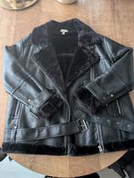 Oversized leren bikerjack, Maat 38/40 (M), Zwart, Topshop, Ophalen of Verzenden