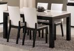 Eetkamertafels Forever Hoogglans wit zwat marmer-AANBIEDING-, Nieuw, Vijf personen of meer, 150 tot 200 cm, Rechthoekig