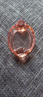 VINTAGE ROZE GEPERST GLAZEN ASBAK ART DECO midden 20e eeuw, Antiek en Kunst, Ophalen of Verzenden