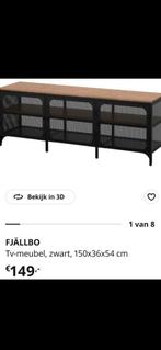 FJÄLLBO Tv-meubel - Zwart - 150x36x54 cm, Huis en Inrichting, Ophalen, Tweepersoons, 140 cm, Zo goed als nieuw