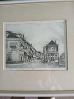 Oude prent Oud-Beijerland, Gezicht op de dijk, Ophalen of Verzenden