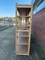 Partij Houten Stelling van 4m1 lang met 6x Planken per m1, Huis en Inrichting, Gebruikt, Ophalen