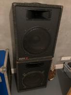 Sunn model 1215 luidsprekers 2stuks incl 2 statiefen, Audio, Tv en Foto, Luidsprekers, Gebruikt, 120 watt of meer, Front, Rear of Stereo speakers