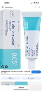 Tretinoine, Sieraden, Tassen en Uiterlijk, Uiterlijk | Gezichtsverzorging, Ophalen of Verzenden, Nieuw, Gehele gezicht