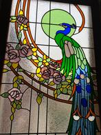 koppel pauwen glas in lood, Antiek en Kunst, Antiek | Glas en Kristal, Ophalen of Verzenden