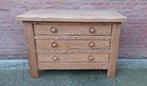Vintage Mid Century Modern Eiken Ladekast / Brutalist Kast, Ophalen, Gebruikt, 100 tot 150 cm, Eikenhout