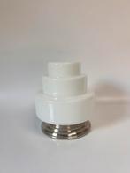 Vintage wit plafondlamp opaalglas getrapte kap Gispen, Ophalen of Verzenden