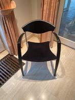 4 zwart beklede keukenstoelen, Ophalen, Gebruikt, Eenpersoons, Minder dan 150 cm