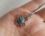 925 zilveren hanger met natuurlijke Koper Turquoise, O.T., Blauw, Nieuw, Ophalen of Verzenden