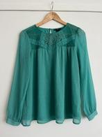 H&M blouse maat 38 turkoois met kant H&M blouse maat 38, Maat 38/40 (M), H&M, Ophalen of Verzenden, Zo goed als nieuw