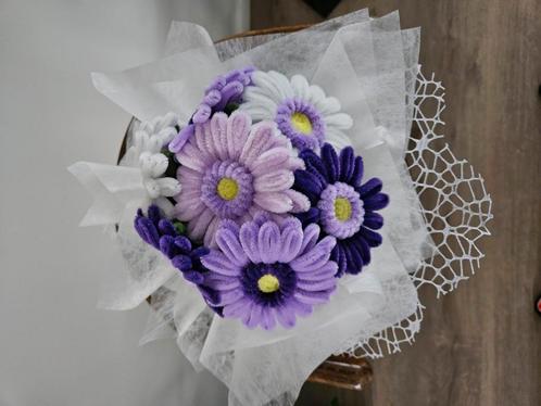Biedermeier van kunst gerberas, paars, Huis en Inrichting, Woonaccessoires | Kunstplanten en Kunstbloemen, Nieuw, Binnen, Ophalen of Verzenden