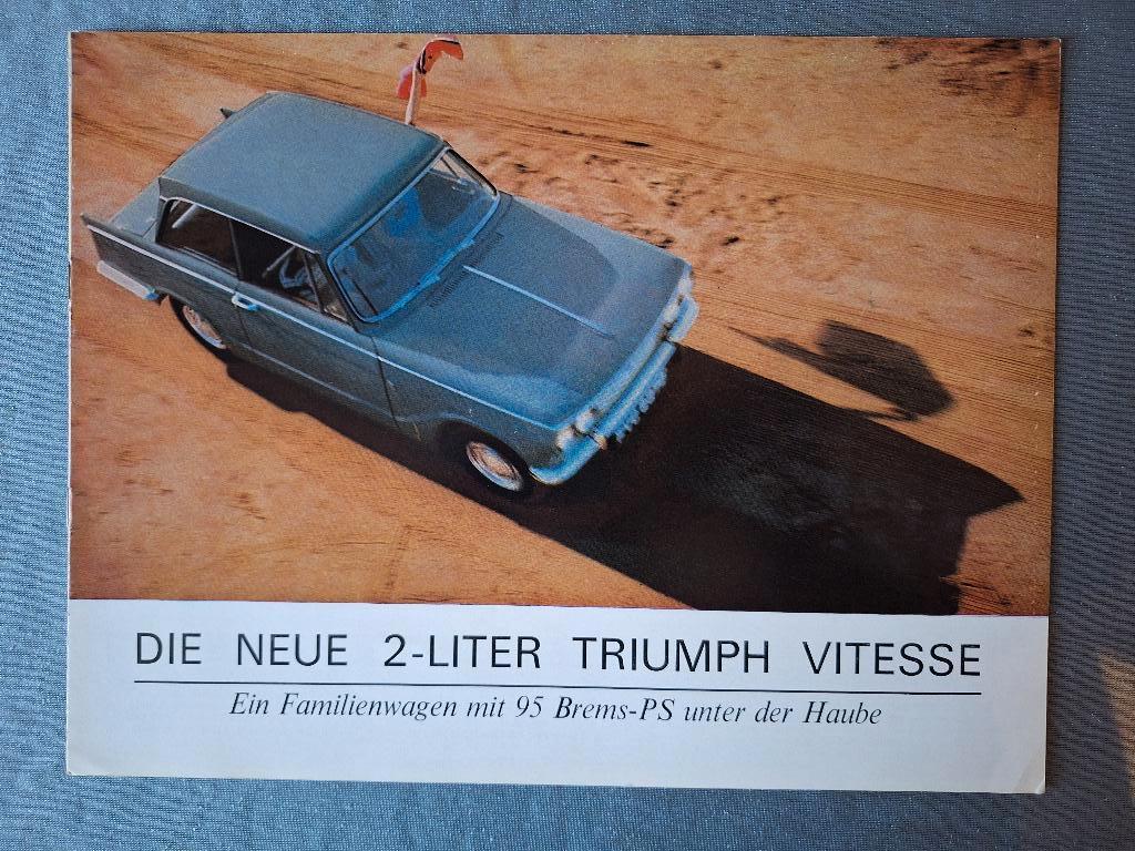 Brochure TRIUMPH VITESSE 2-LITER - Duits, Verzenden, Gelezen, Overige merken