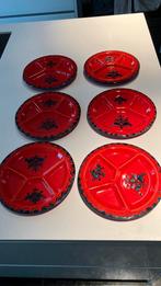 6 retro vintage Galah Piroschka fondue borden tapasborden, Ophalen, Gebruikt, Overige stijlen, Overige typen
